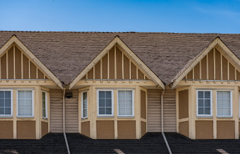 Roof shingles on top of the house